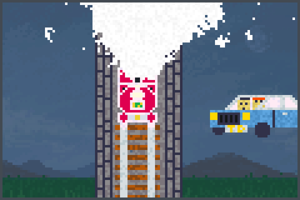 train to school Pixel Art