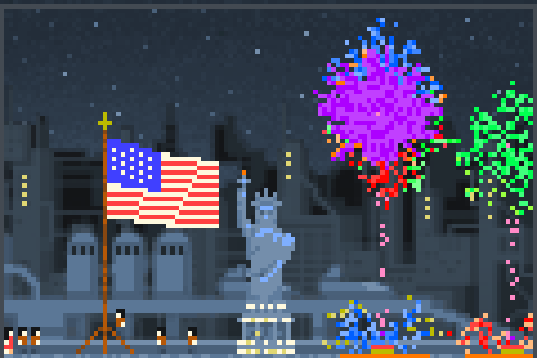 july, fourth Pixel Art