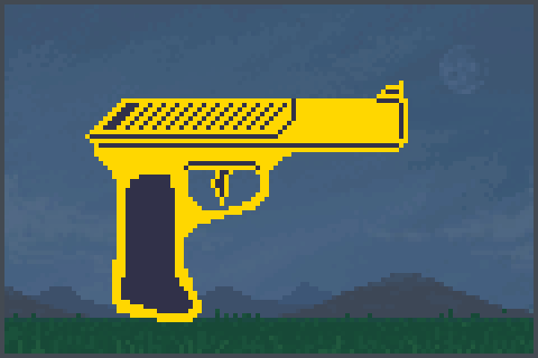 Golden Deagle Pixel Art