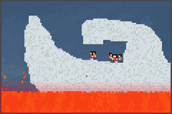 Boat in volcano Pixel Art