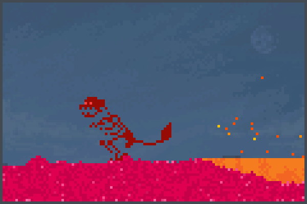 Fire tyrannosau Pixel Art