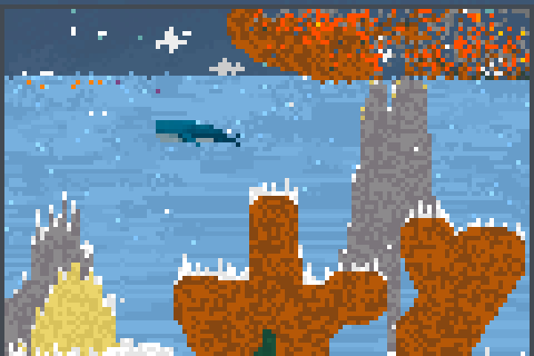 Disaster at sea Pixel Art