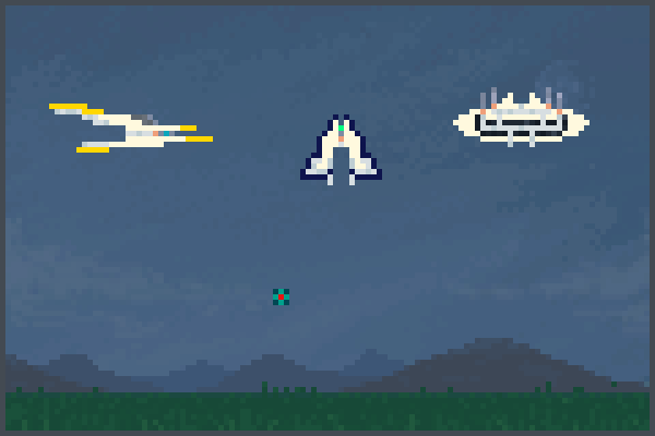 cube spaceships Pixel Art