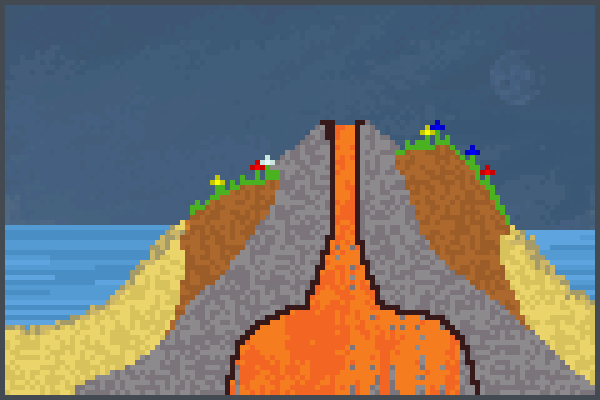 layers volcano Pixel Art