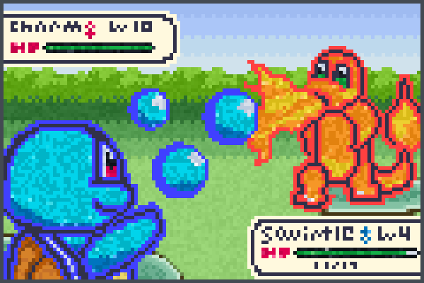 duel of Pokemon Pixel Art