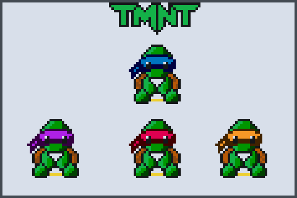 TMNT the heros Pixel Art