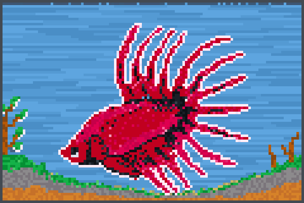 beta fish red Pixel Art