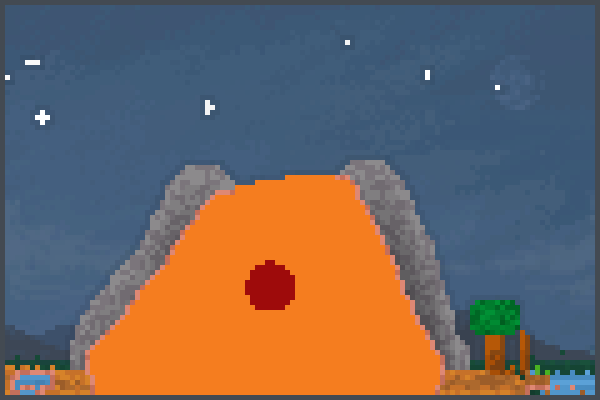 isla volcanica Pixel Art