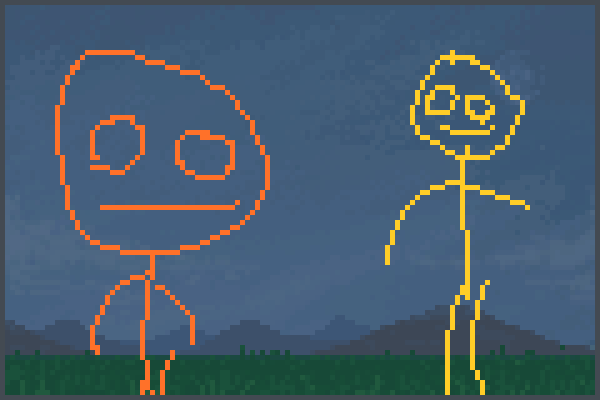 Orange and Yell Pixel Art