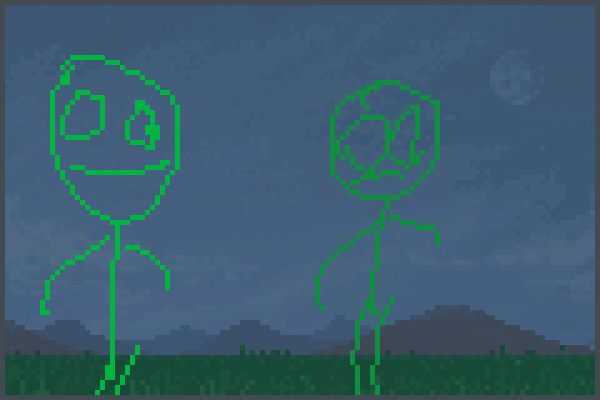 Green and Dark  Pixel Art