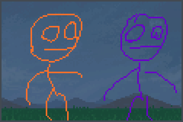 Orange and Purp Pixel Art