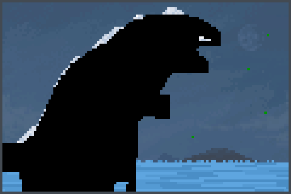 godzilla wave Pixel Art