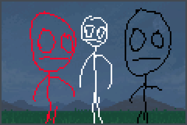 Red a White Bla Pixel Art