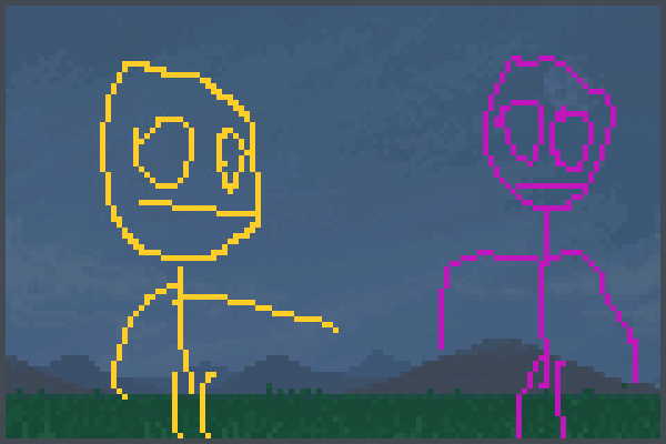 Yellow and Magt Pixel Art