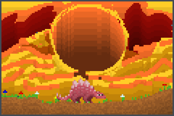 Jurrasic Sun Pixel Art