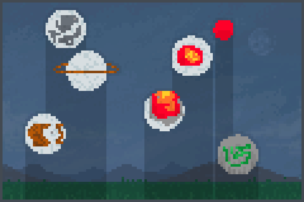 planets. Pixel Art