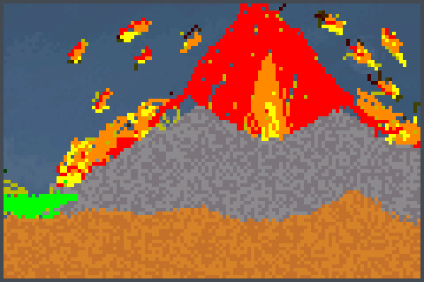 volcano 25 Pixel Art