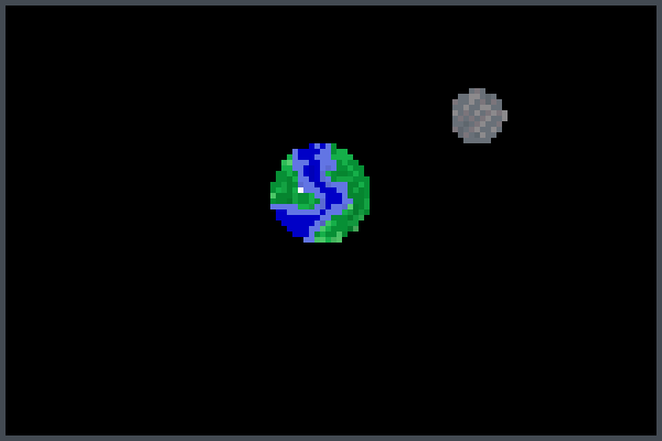 planet and moon Pixel Art