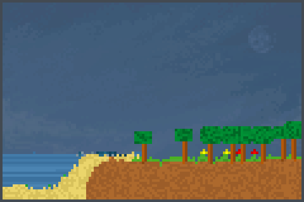 bosque y playa Pixel Art