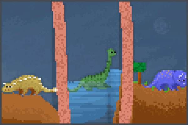 los 3 dinosauri Pixel Art