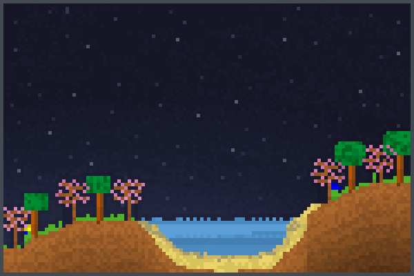 Chill pond tree Pixel Art