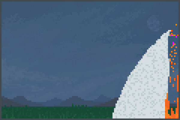 Volcano withhot Pixel Art