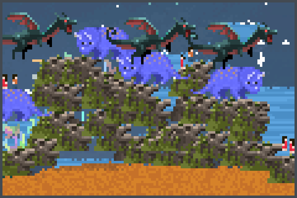 dragon,dinosaur Pixel Art