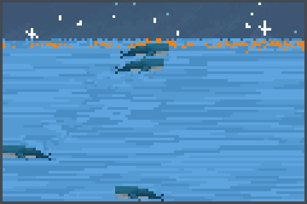 blue whale fish Pixel Art