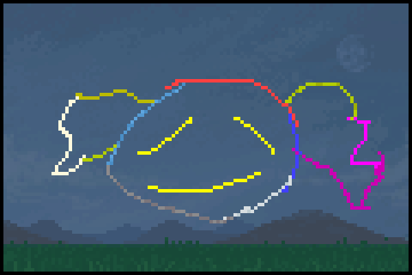 rainbow demon Pixel Art