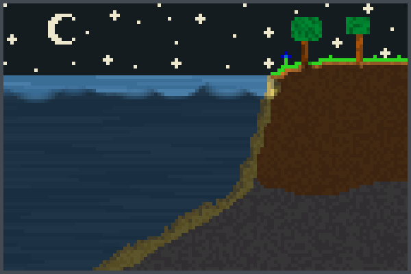 Night Forest 1 Pixel Art