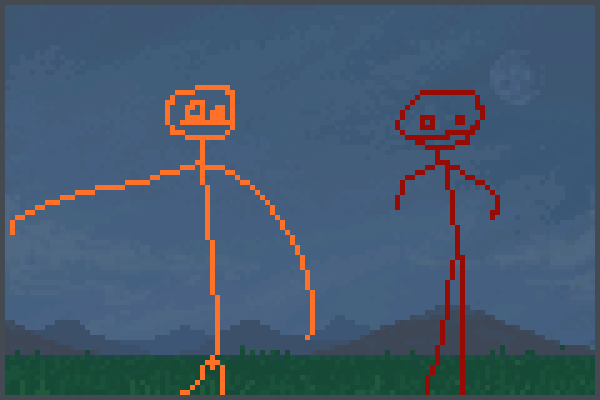 Orange and Bord Pixel Art