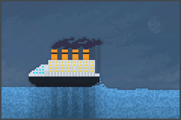 barco a vapor Pixel Art