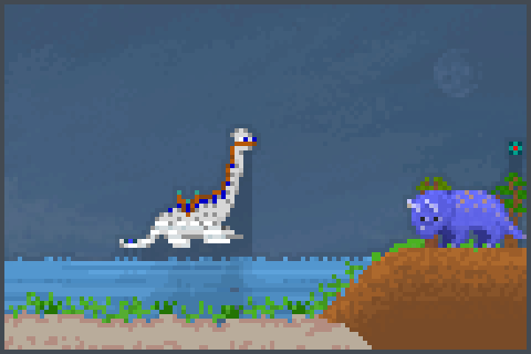 robo dino nadad Pixel Art