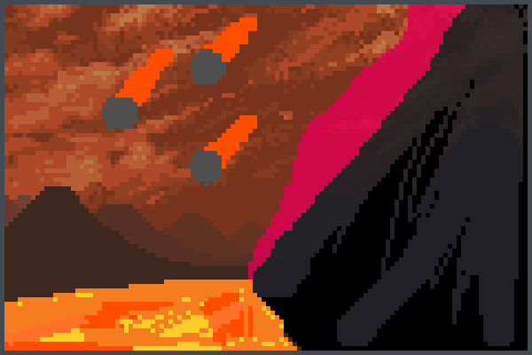 volcano...,, Pixel Art