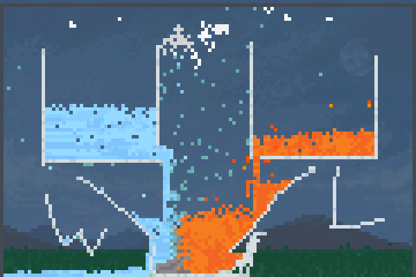 lava vs water Pixel Art