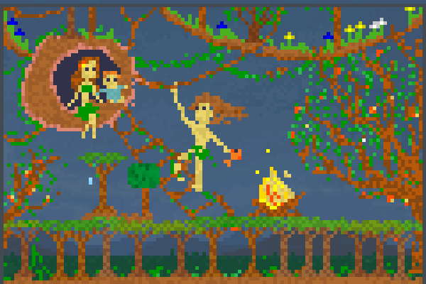 Jungle Family Pixel Art