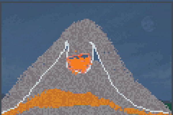 volcano erupt Pixel Art