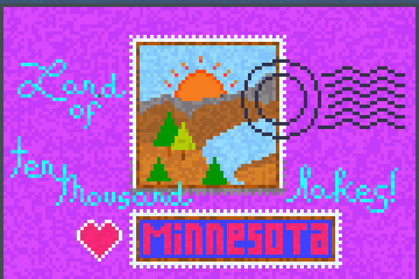 Minnesota Stamp Pixel Art