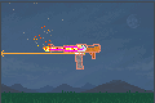  gun with laser Pixel Art