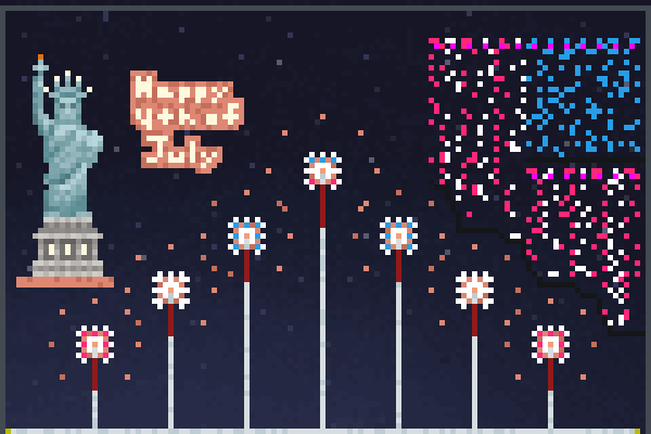 4th Fireworks Pixel Art