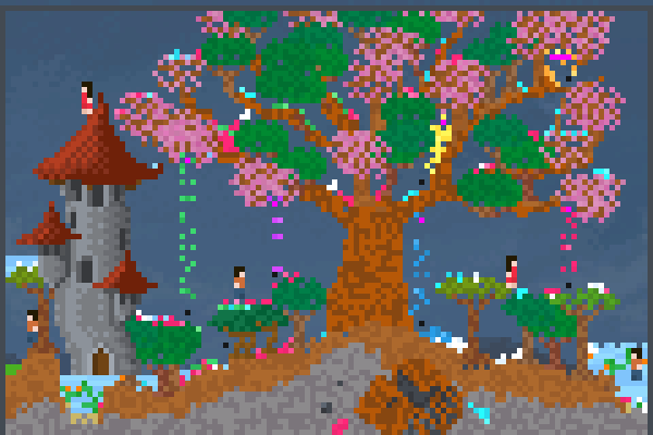 magical tree op Pixel Art