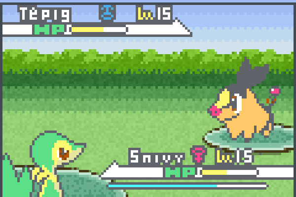 Tepig vs Snivy Pixel Art