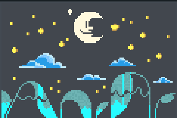 Lovly Night Sky Pixel Art