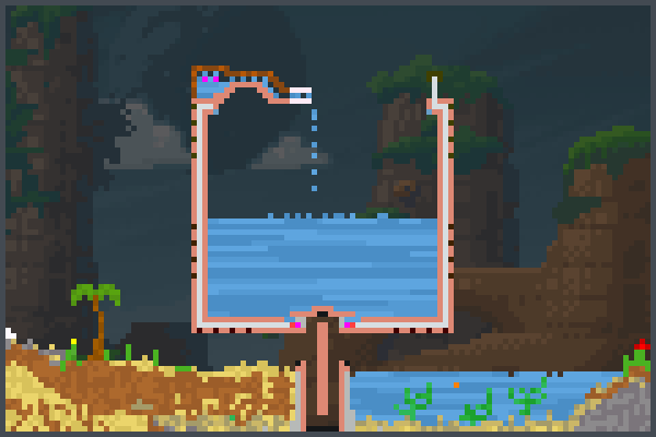 Dam of flowing Pixel Art