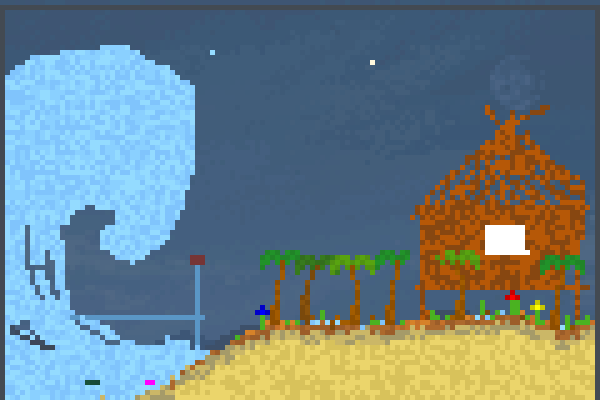 Tsunami Warning Pixel Art